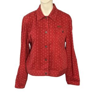 Ralph Lauren Jacket Womens Medium Authentic Dry Goods Glen Canyon Red Floral